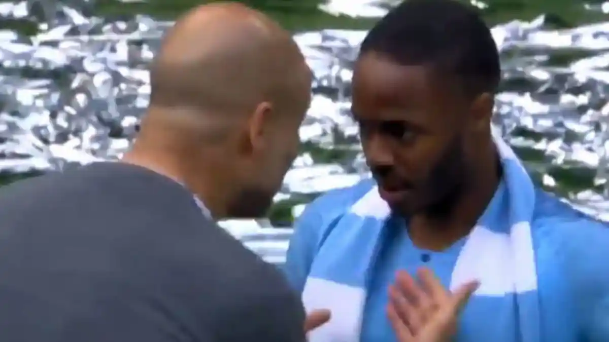 Video Guardiola Marahi Sterling di Tengah Lapangan karena Sempat 'Curi' Gol Gabriel Jesus di Final