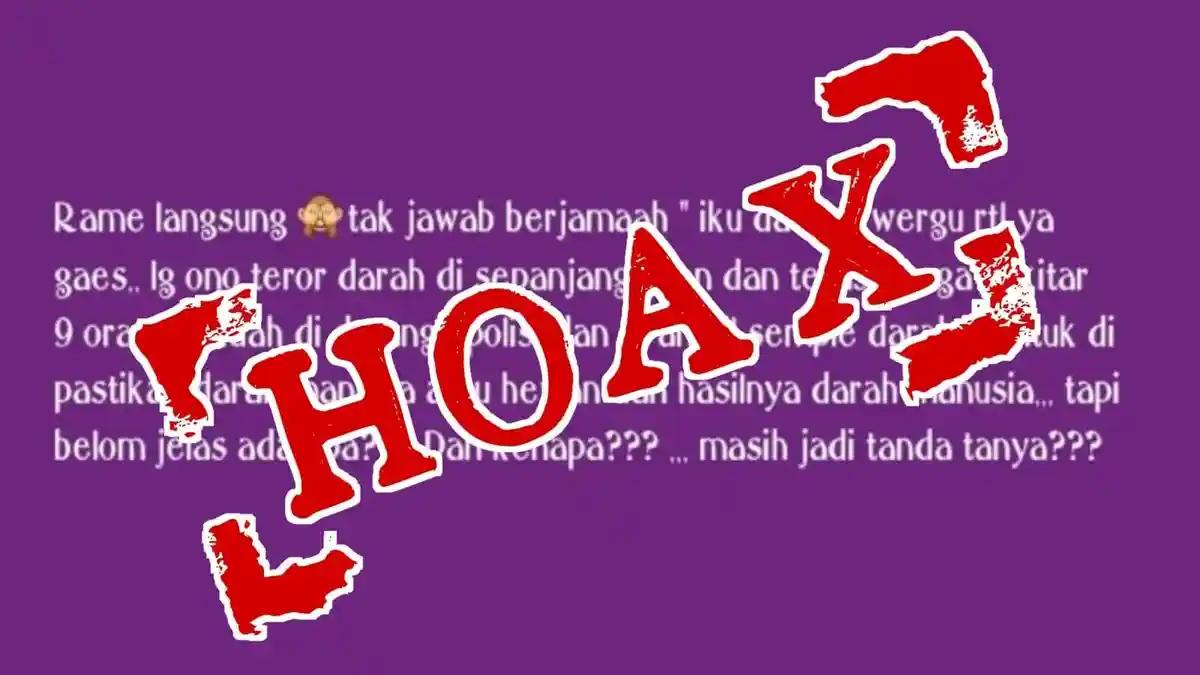 CEK FAKTA: Teror Darah Manusia di Wergu Wetan Kudus Resahkan Warga, Polisi Pastikan Itu Hoaks