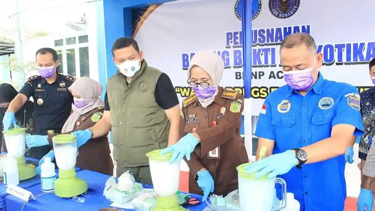 BNNP Musnahkan 4,9 Kg Sabu Hasil Penangkapan di Bireuen