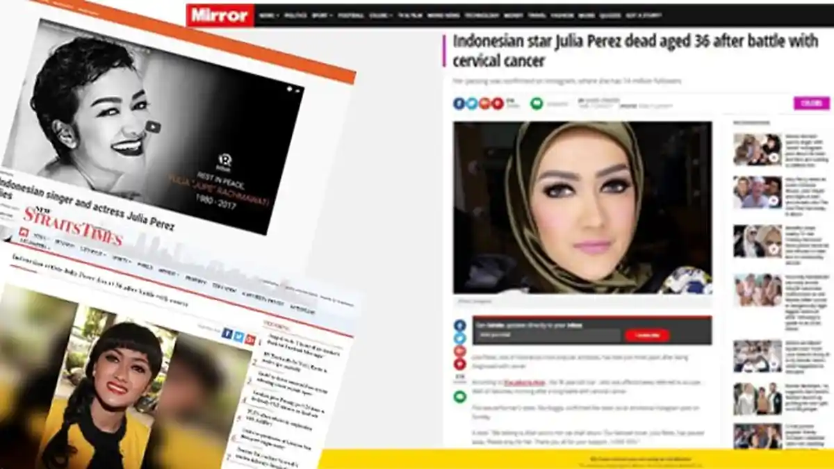 Nama Julia Perez Mendunia, Situs Luar Negeri Beritakan Kematiannya