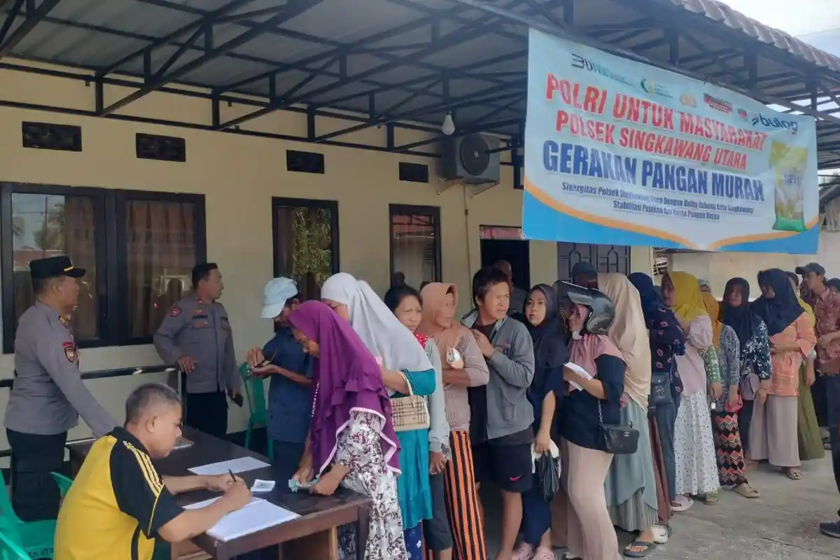 Gerakan Pangan Murah Polri, Wujud Kepedulian Polsek Singkawang Utara untuk Masyarakat