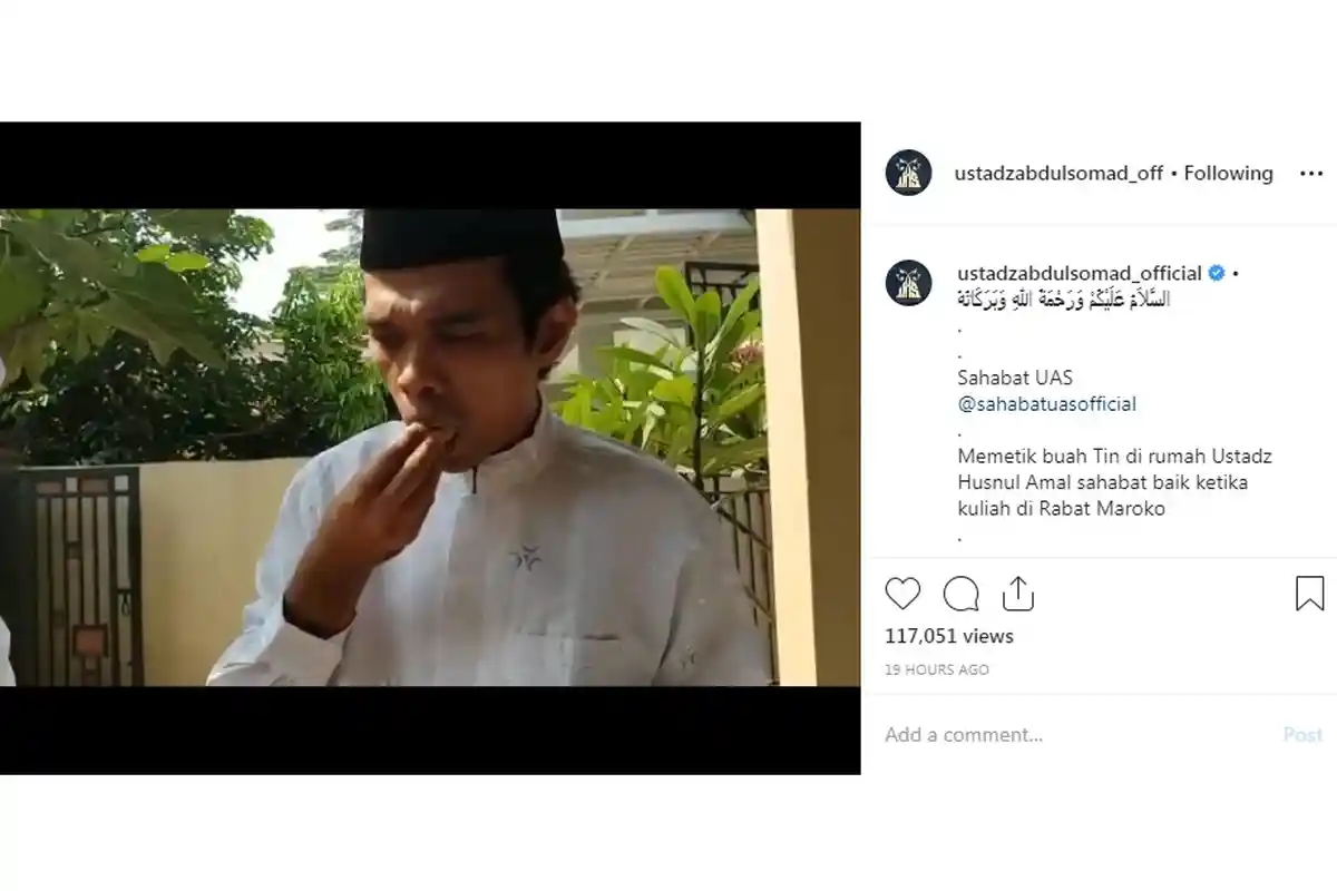 Disorot Saat Makan Buah Tin Sambil Berdiri, Ustadz Abdul Somad Jelaskan Hukumnya