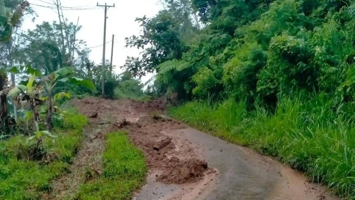 Evakuasi Material Longsor di Desa Tebat Pulau Rejang Lebong, Alat Berat Diterjunkan