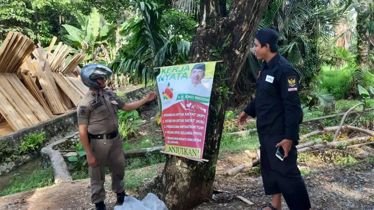 Dianggap Melanggar, Bawaslu Palopo Tertibkan APK Jokowi