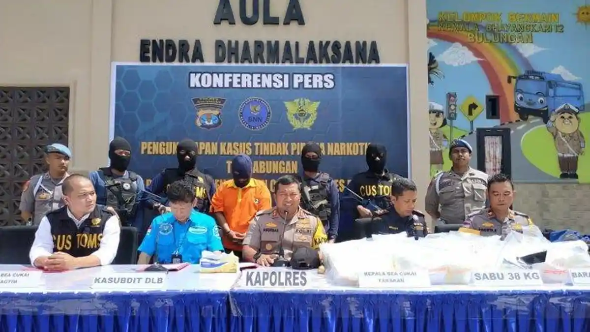 38 Kg Sabu Gagal Diselundupkan di Kaltara, Diduga Berasal dari Jaringan Internasional Segitiga Emas