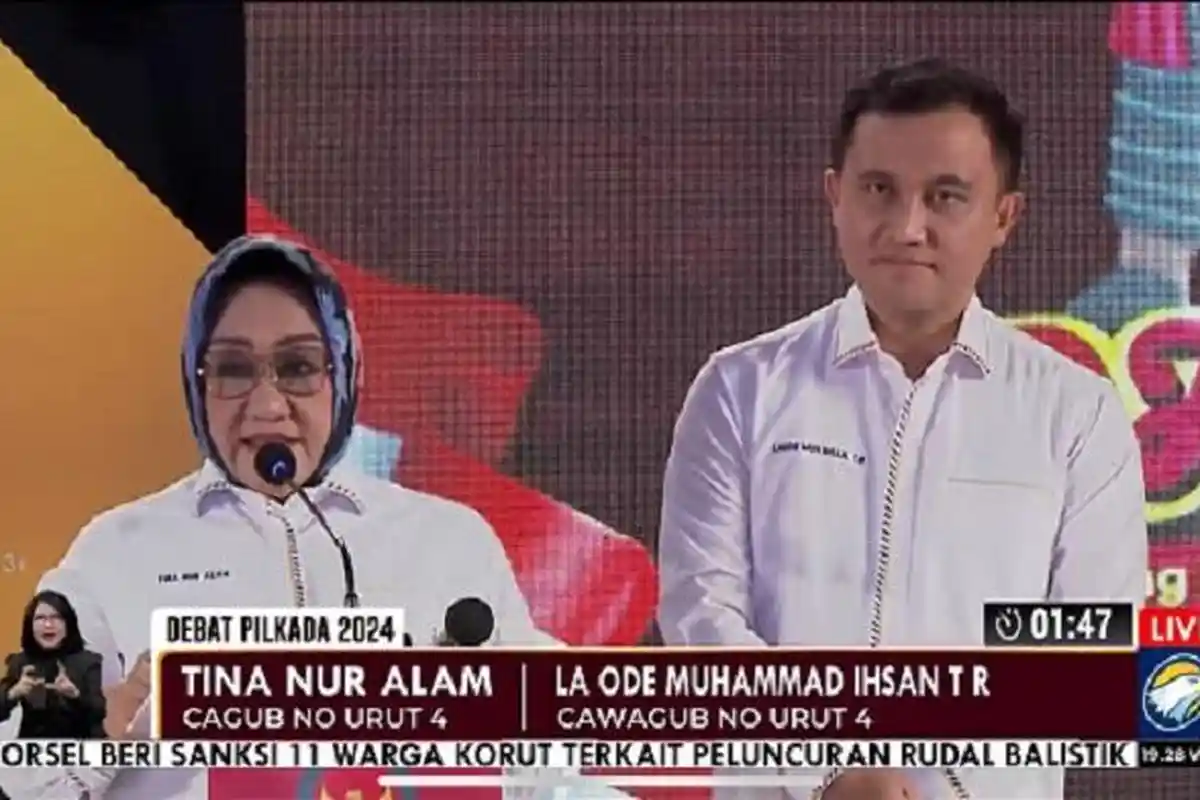 Tina-Ihsan Ungkap Program Beasiswa dan Perbaikan Jembatan saat Debat Kedua Pilkada Sultra di Kolaka