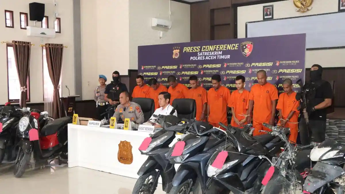 Selama Operasi Sikat Seulawah, Polres Aceh Timur Amankan 11 Tersangka dan 12 Sepeda Motor