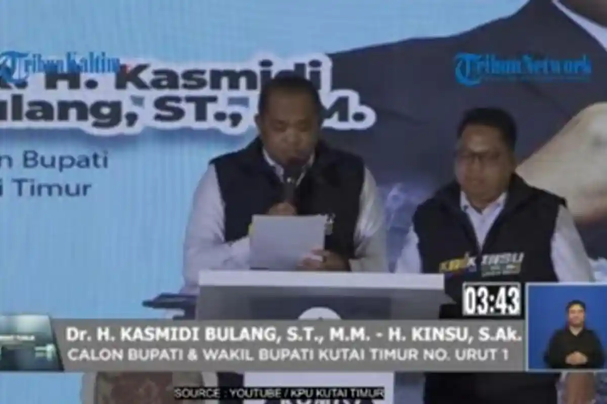 Closing Statement Debat Pilkada Kutim 2024, Kasmidi Bulang: 'Mendua Kita Akan Kalah'