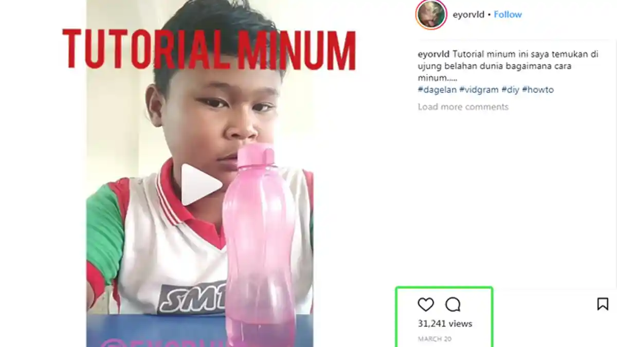 Bocah SMP ini Buat Tutuorial Minum Air dari Botol Sampai Viral, Dilihat Lebih dari 30 Ribu Kali!