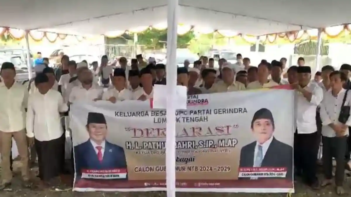 Gerindra Lombok Tengah Deklarasi Lalu Pathul Bahri Maju Pilkada NTB 2024