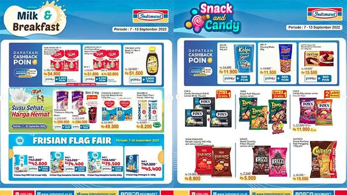 Promo Indomaret 7 September 2022, Super Hemat Susu Teh Minuman Snack Beli 2 Gratis 1