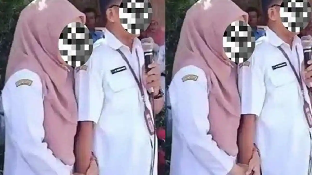 PEMBELAAN Guru Bukan Muhrim Gandengan Mesra di Depan Ratusan Siswa SMAN 1 Bukateja Saat Unjuk Rasa