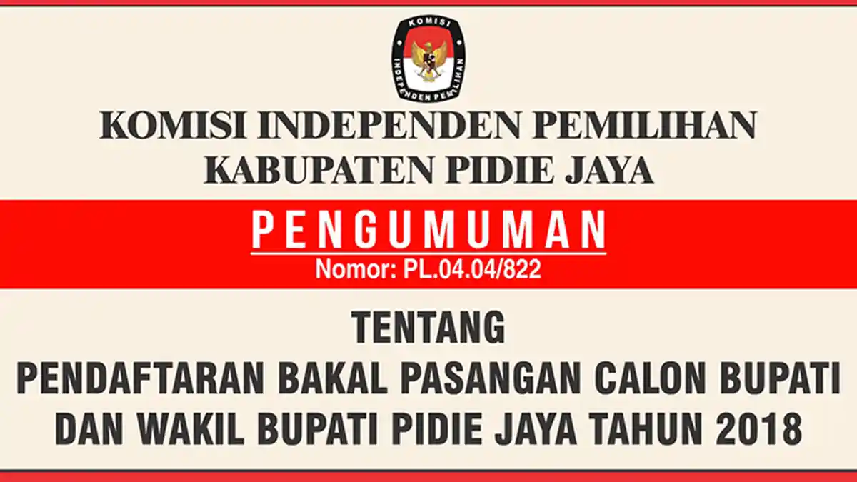KIP Pijay Buka Pendaftaran Calon Pasangan Bupati, Ini Persyaratannya