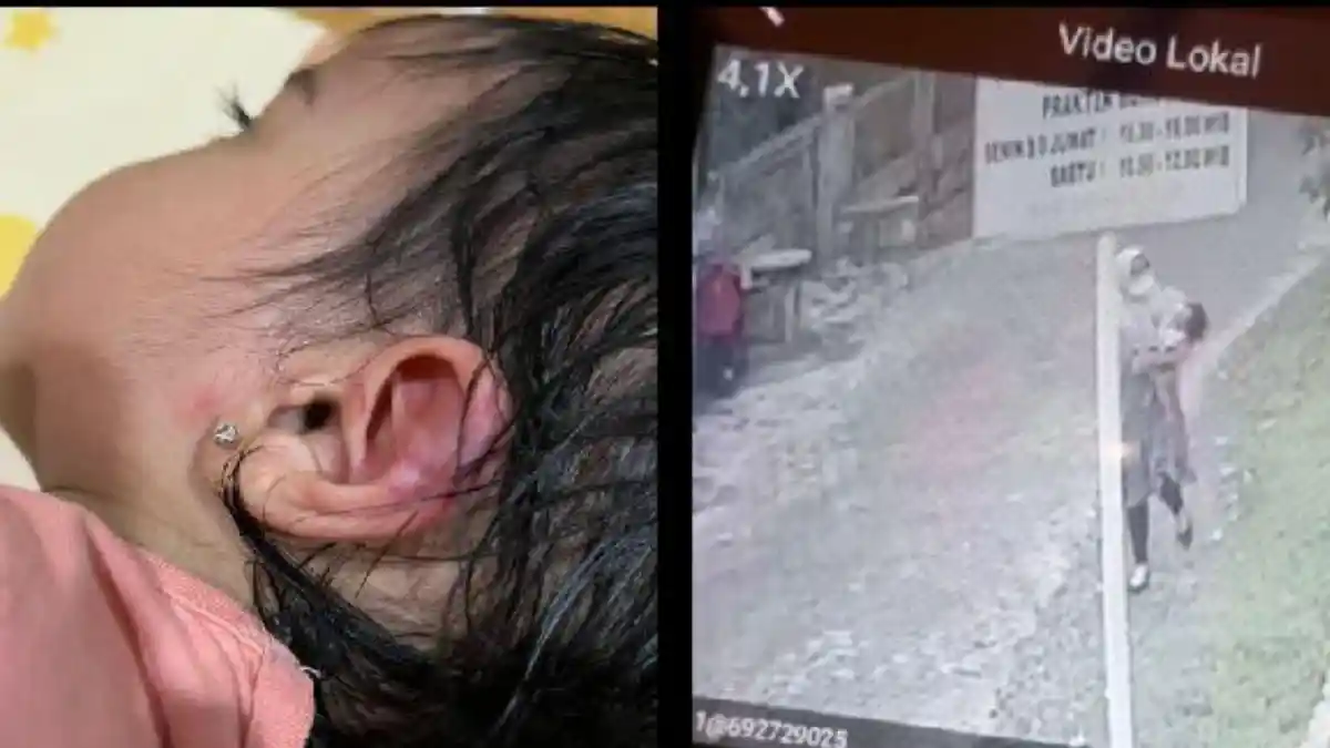 TEREKAM CCTV Seorang Wanita Aniaya Anak Tetangga hingga Telinganya Memar