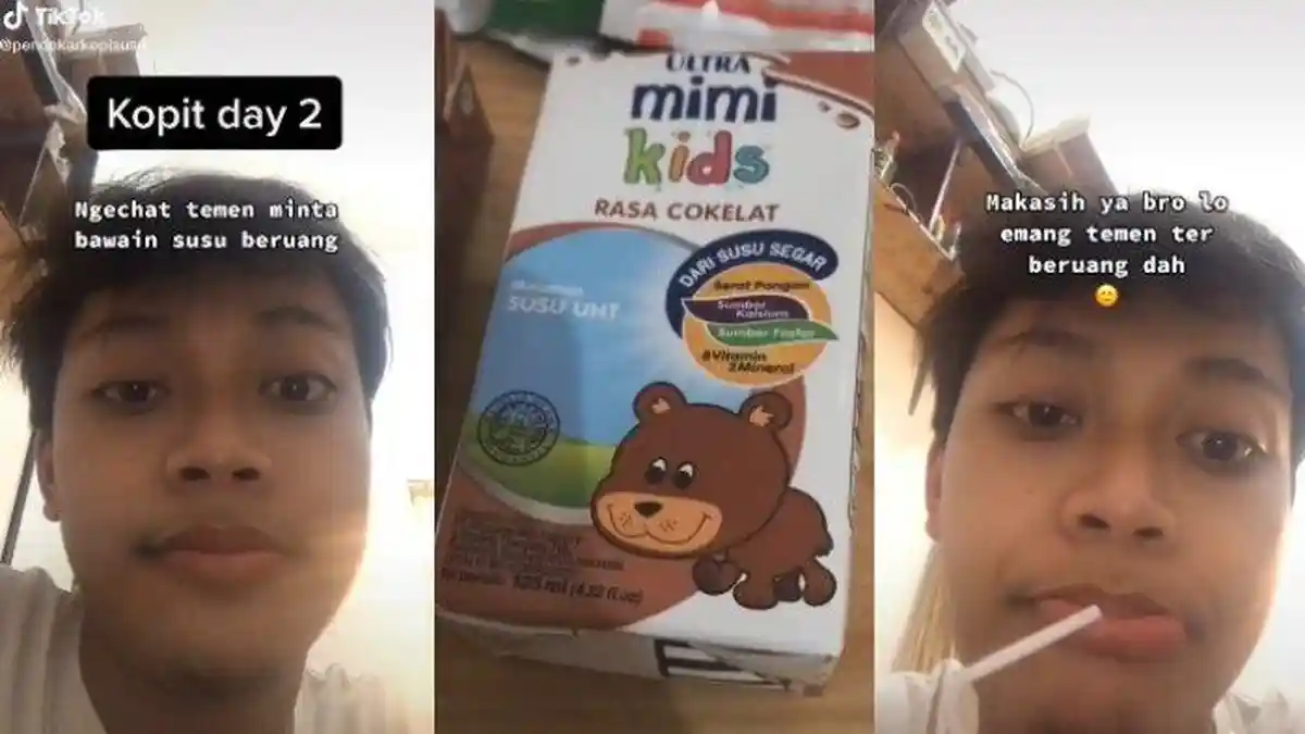 Viral Pria Minta Susu Beruang Malah Diberi Susu Anak-anak Gambar Beruang : Makasih ya Bro