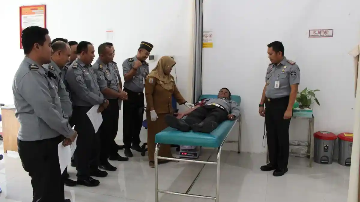Gandeng RSUD ZAPA Way Kanan, Lapas Kelas II B Way Kanan Gelar Donor Darah 
