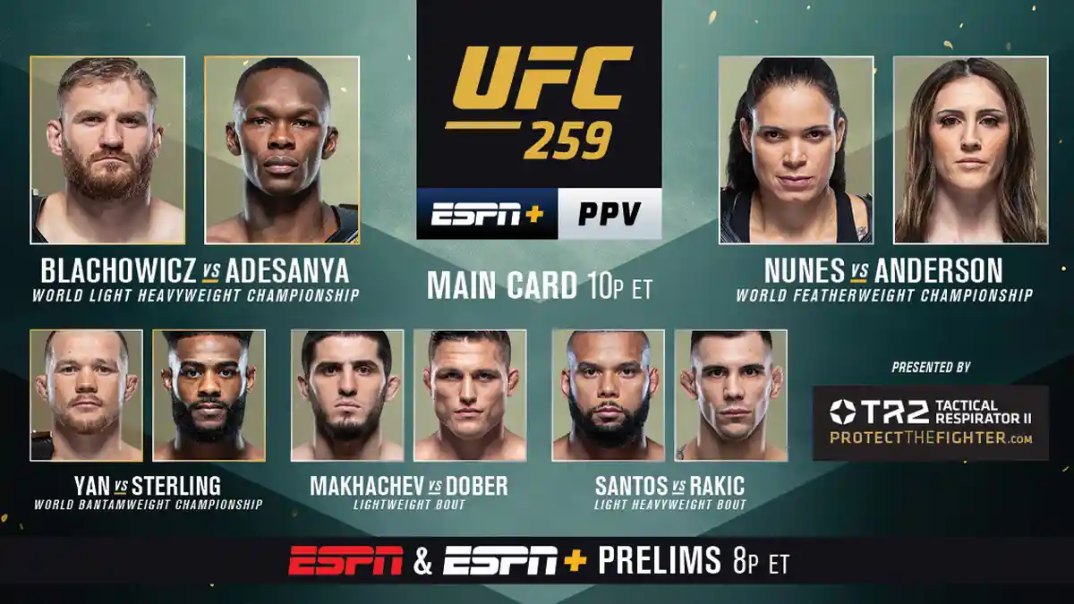 Jadwal UFC Hari Ini, Israel Adesanya vs Jan Blachowicz, Islam Makhachev vs Drew Dober