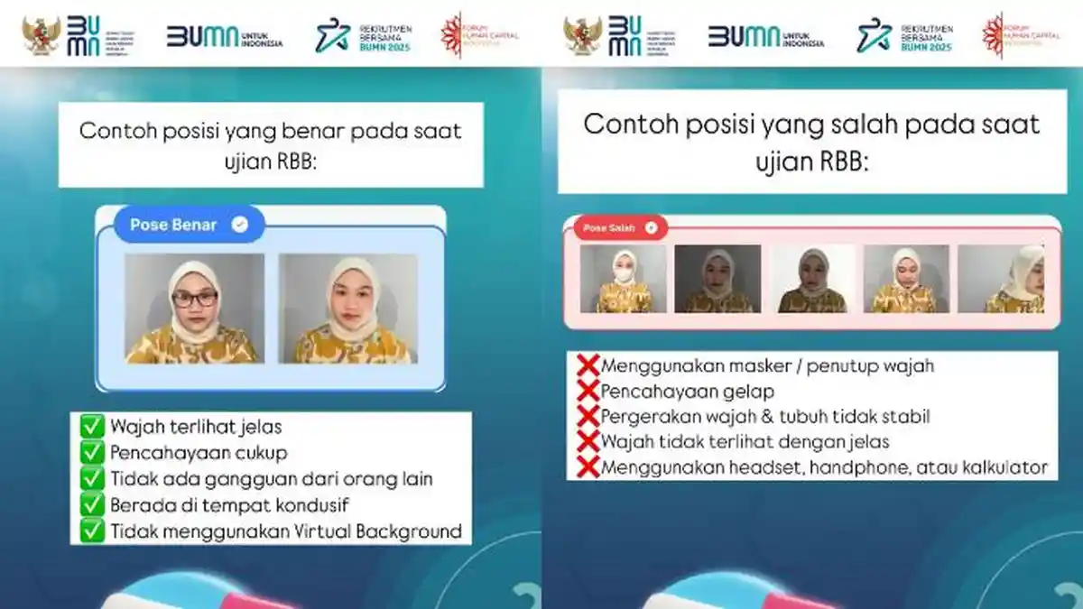 Posisi Wajah yang Benar saat Ujian Rekrutmen Bersama BUMN 2025