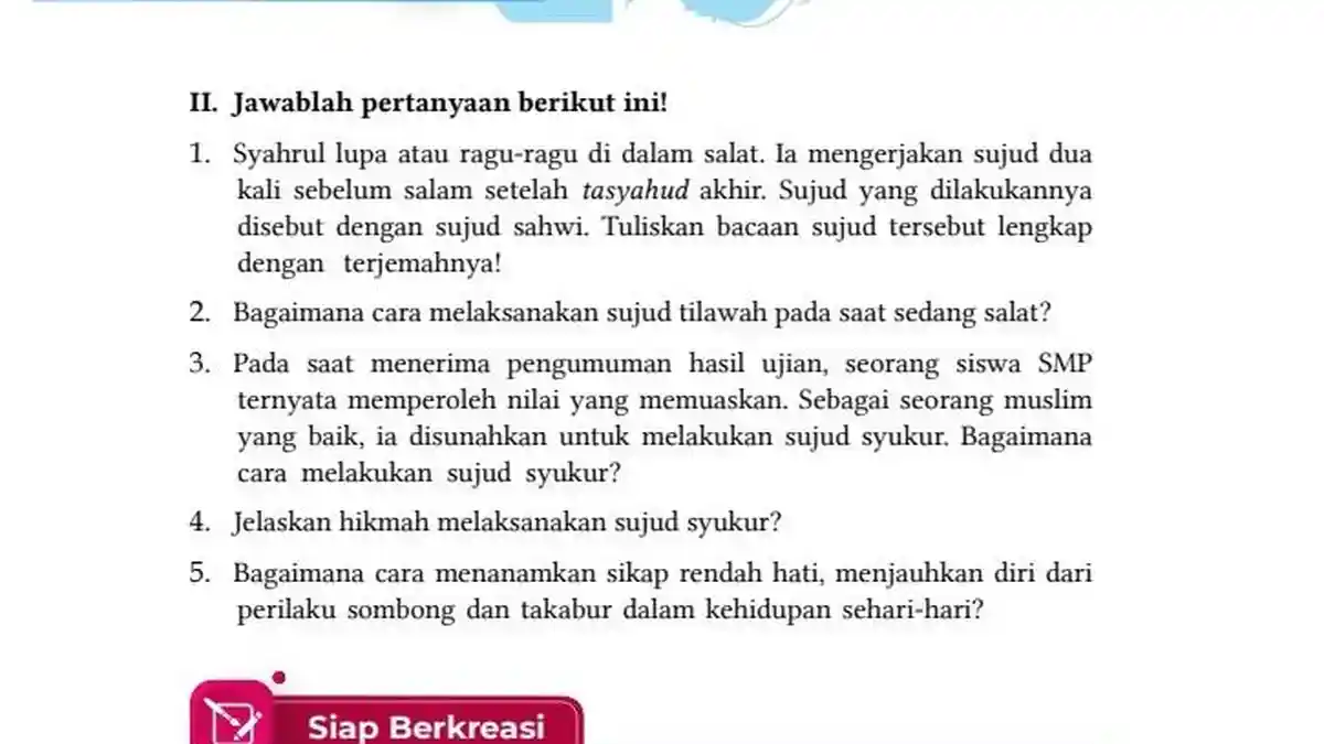 Kunci Jawaban PAI Kelas 7 Halaman 94 Kurikulum Merdeka: Sujud Syukur
