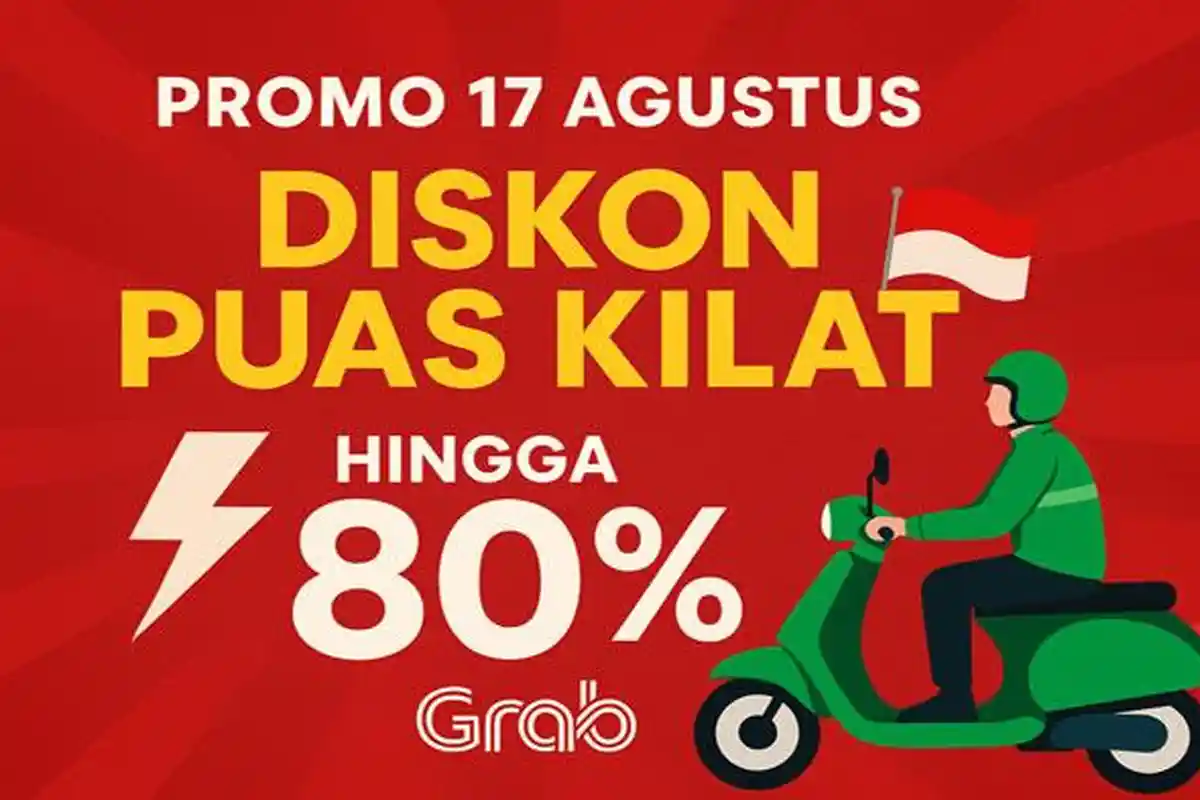 Promo 17 Agustus Grab di Surabaya dan Kota Lain, Diskon Sampai dengan 80 Persen, Simak Ketentuannya