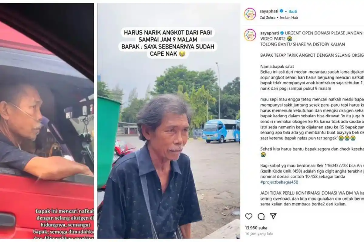 Ini Identitas Sopir Angkot yang Viral Gegara Memakai Selang Oksigen Saat Kerja, Perantau dari Medan