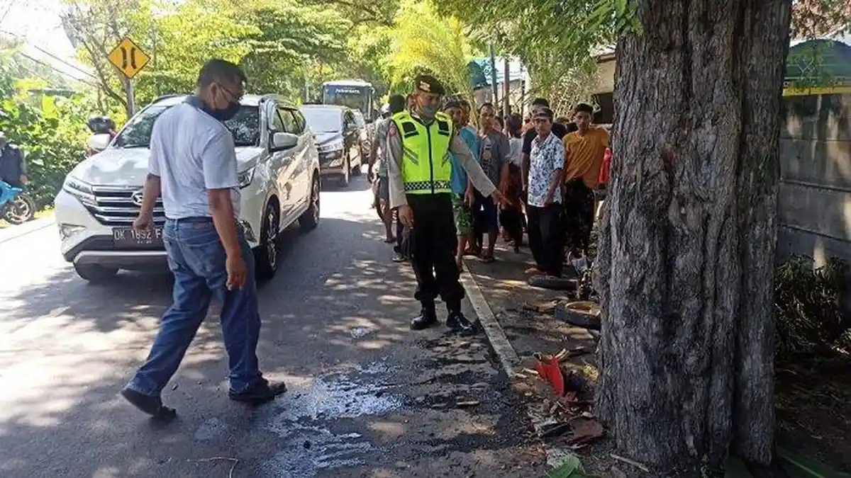 Motor Tabrak Pohon Asam di Bali, Pengendara Tewas dan Pembonceng Diduga Alami Patah Tulang Leher