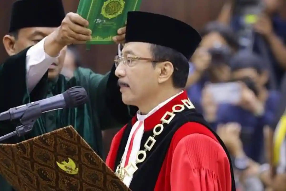 Begini Sumpah Suhartoyo saat Dilantik Sebagai Ketua MK Periode 2023-2028