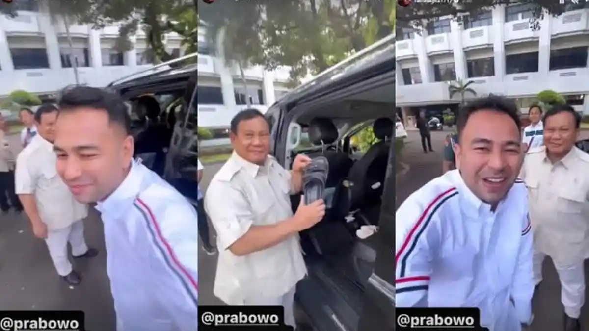 Sidak Mobil Mewah Raffi Ahmad, Perhatian Prabowo Subianto Tertuju pada Sandal Si Presenter Kondang