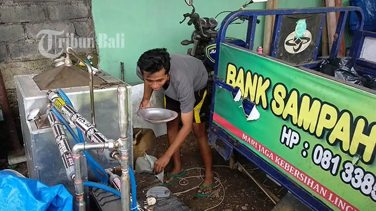 Bank Sampah Cemara Pangkung Tabanan Olah Sampah Plastik Jadi Minyak