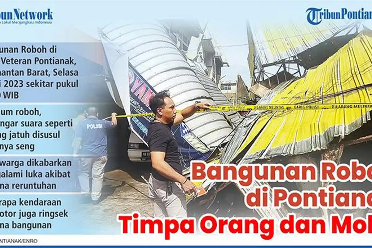 PUPR Pontianak Ungkap Bangunan yang Ambruk di Jl Veteran Berdiri Sejak 1987