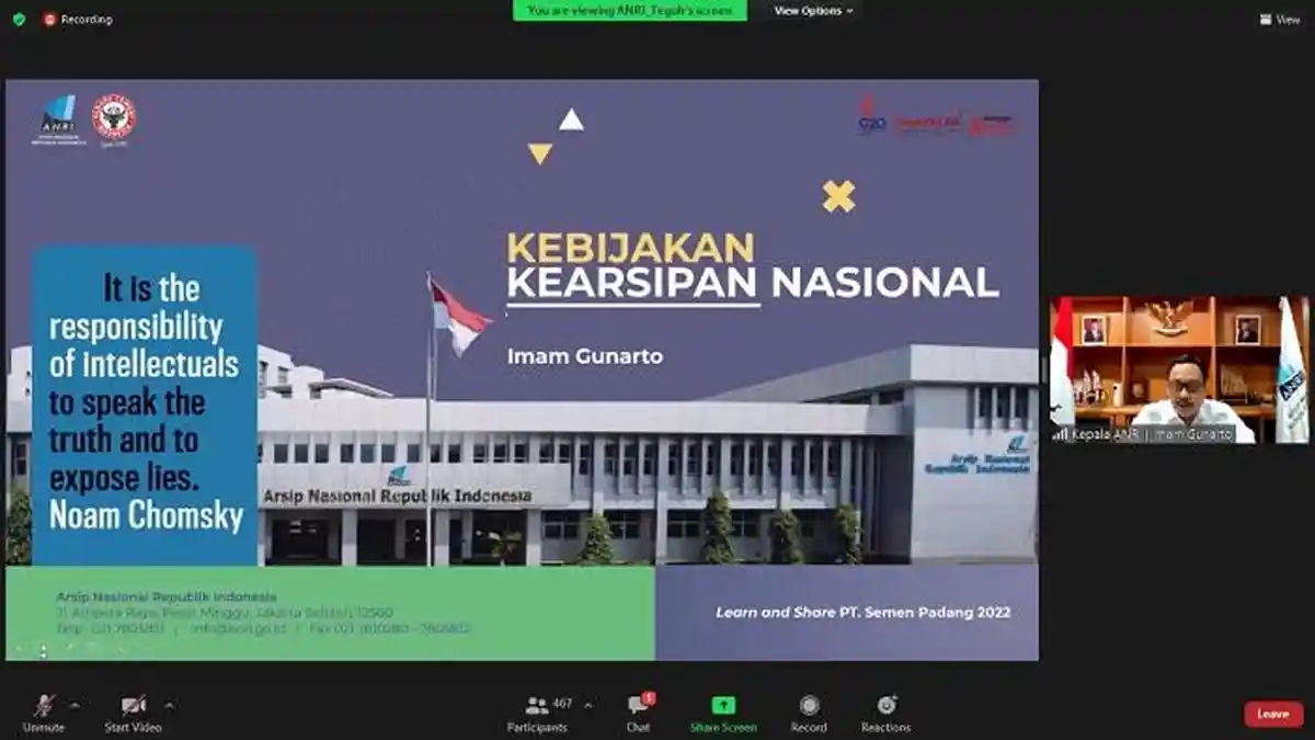PT Semen Padang Gelar Learn & Share Pengelolaan Arsip, Kepala ANRI: Harus Punya Fundamen Moral