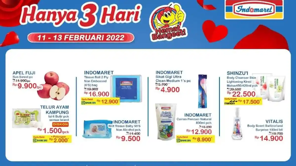 Katalog Promo JSM Indomaret 11-13 Februari 2022: Telur Ayam Kampung Diskon Rp 1.500 per Pack
