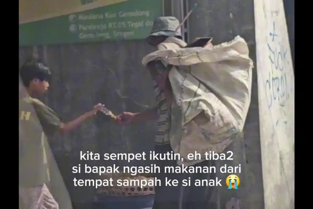 Inilah Sosok Pemulung Sragen Memungut Sisa Makanan di Tong Sampah untuk Makan Anaknya