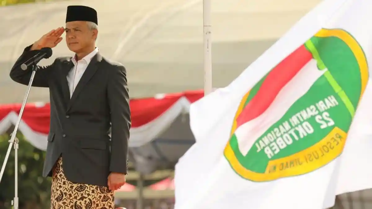 Pimpin Aple Akbar Hari Santri Nasional 2022 di Jepara, Ganjar Sampaikan 3 Pesan Ini