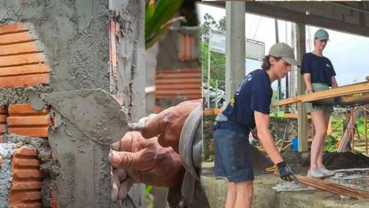 Di Banyumas Ada Pemandangan Tak Lazim, Bule-bule Belgia Ngaduk Semen Bangun Paud, Bak Mahasiswa KKN