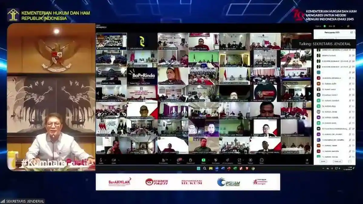 Kanwil Kemenkumham Sumut Ikuti Pengarahan Sekjen Kemenkumham RI