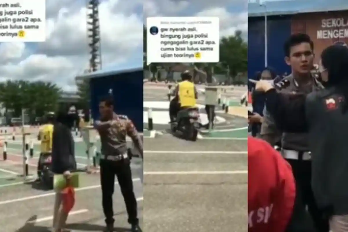 Fakta Video Viral Emak-emak Marahi Polisi, Diduga Karena Sang Anak Gagal Lulus Ujian SIM C