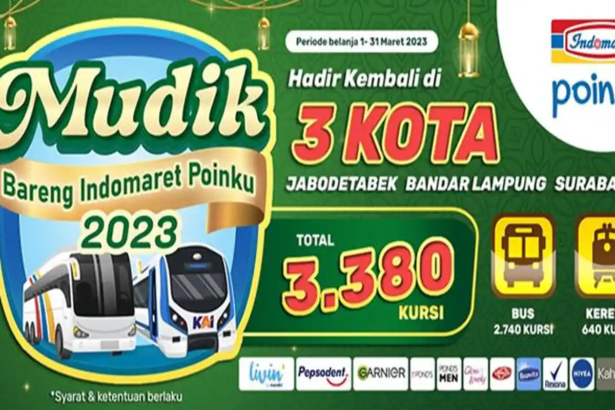 Syarat Dapat Tiket Mudik Lebaran Gratis Bareng Indomaret 2023 dan Berhadiah Tiket Umroh