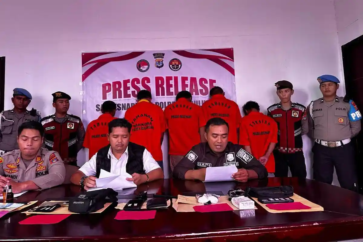Selama Dua Bulan, Polresta Bulungan Ungkap 6 Kasus Peredaran Narkotika, Amankan 7 Tersangka