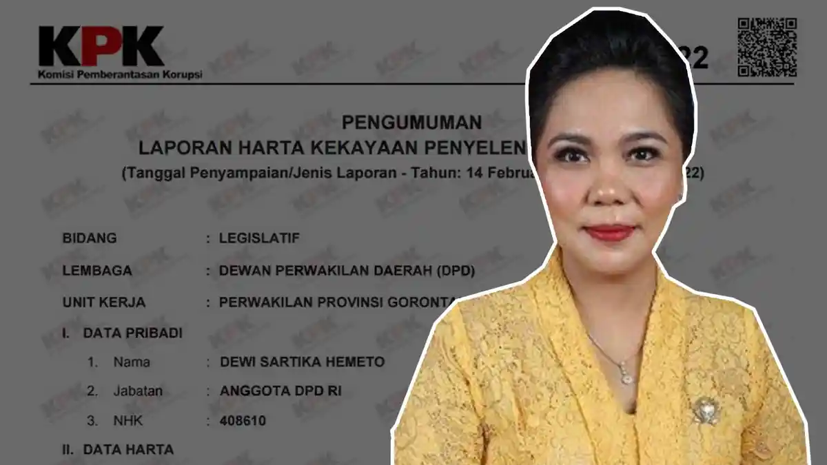 Harta Anggota DPD RI Asal Gorontalo, Dewi Hemeto Paling Rendah dari 4 Senator, Rp 1,1 Miliar
