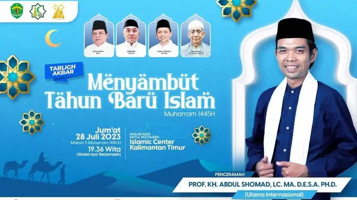 Ustaz Abdul Somad Bakal Hadir di Islamic Center Samarinda, Meriahkan 1 Muharram
