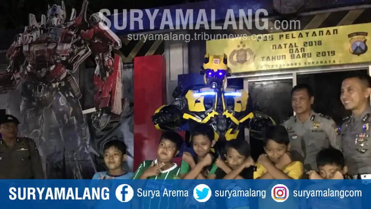 Ada Transformer dan Bumblebee di Pos Pelayanan Natal 2018 dan Tahun Baru 2019 di Surabaya