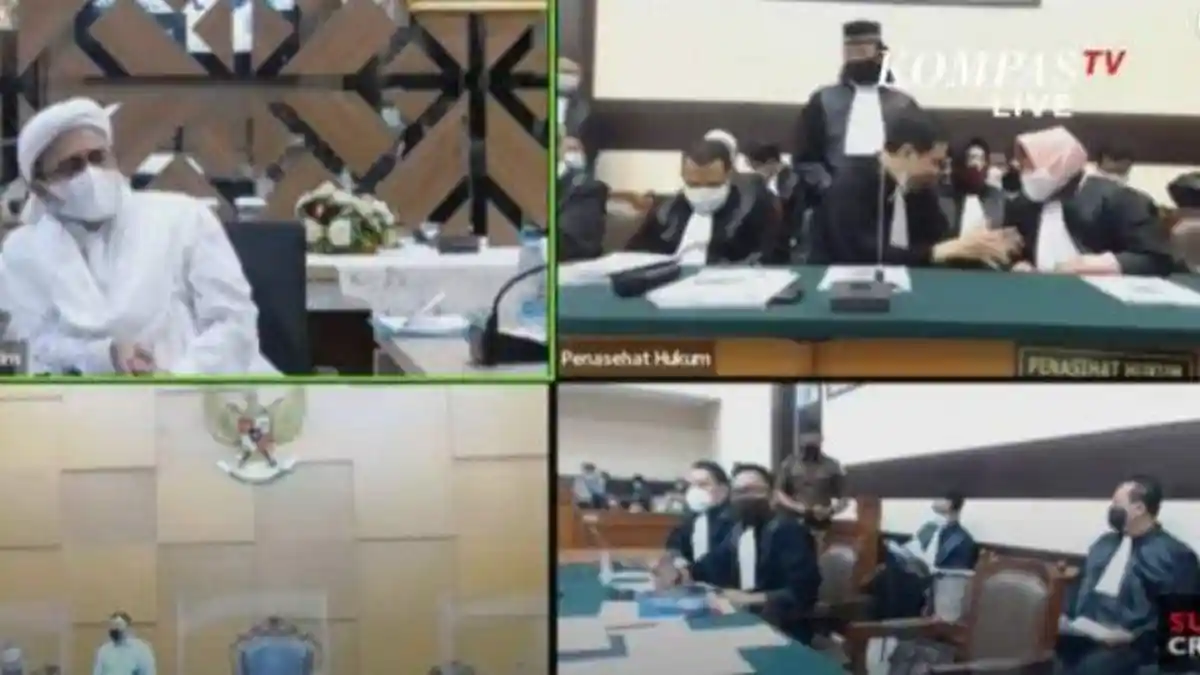 Sidang Online Gagal, Hakim Minta Habib Rizieq Dihadirkan Langsung di Pengadilan
