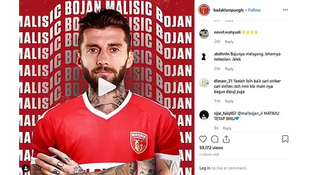 Eks Persib Bojan Malisic Pakai Jersey Badak Lampung, Tes Kesehatan, Ada Videonya, Sudah Resmi Kah?