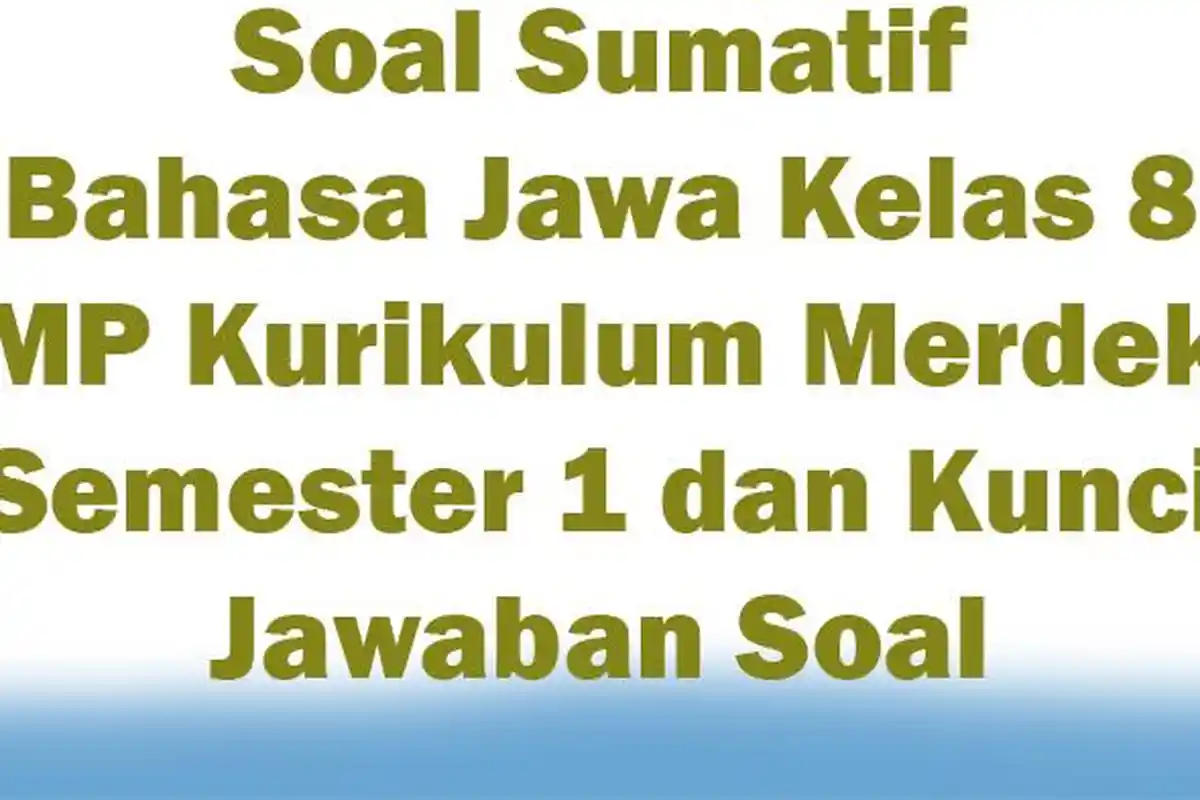 Soal Sumatif Bahasa Jawa Kelas 8 SMP Kurikulum Merdeka Semester 1 dan Kunci Jawaban Soal
