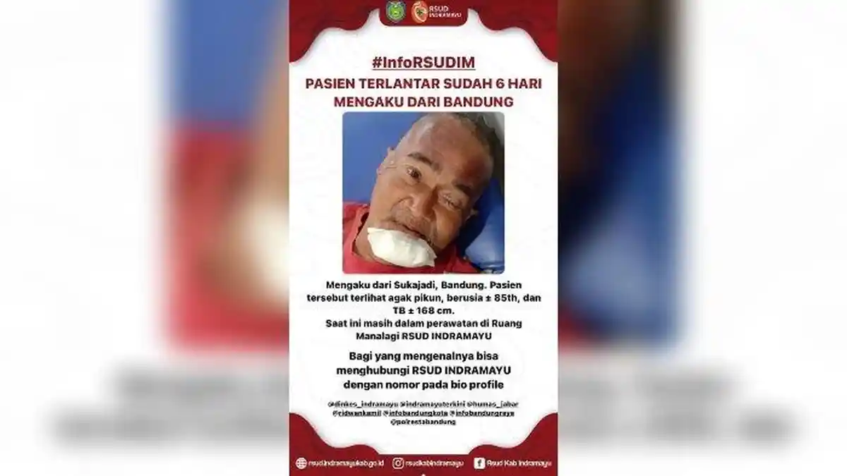 Kakek Ini Sudah 6 Hari Terlantar di RSUD Indramayu, Tak Ingat Keluarga, Akui dari Sukajadi Bandung