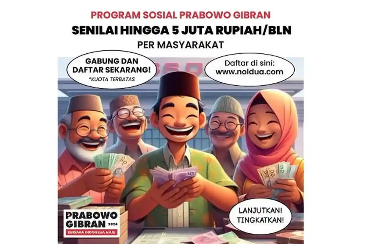 Ada Program Sosial Prabowo Gibran Noldua.com, TKN Tegaskan Itu Adalah Hoax dan Fitnah