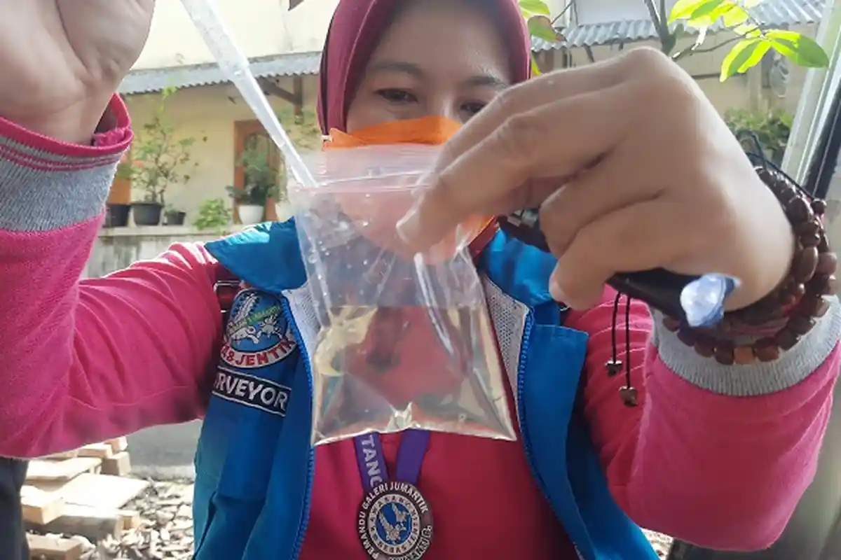 Inspeksi Mendadak, Kader Jumantik Banyak Temui Jentik Nyamuk di Lingkungan Warga Pondok Cabe Ilir