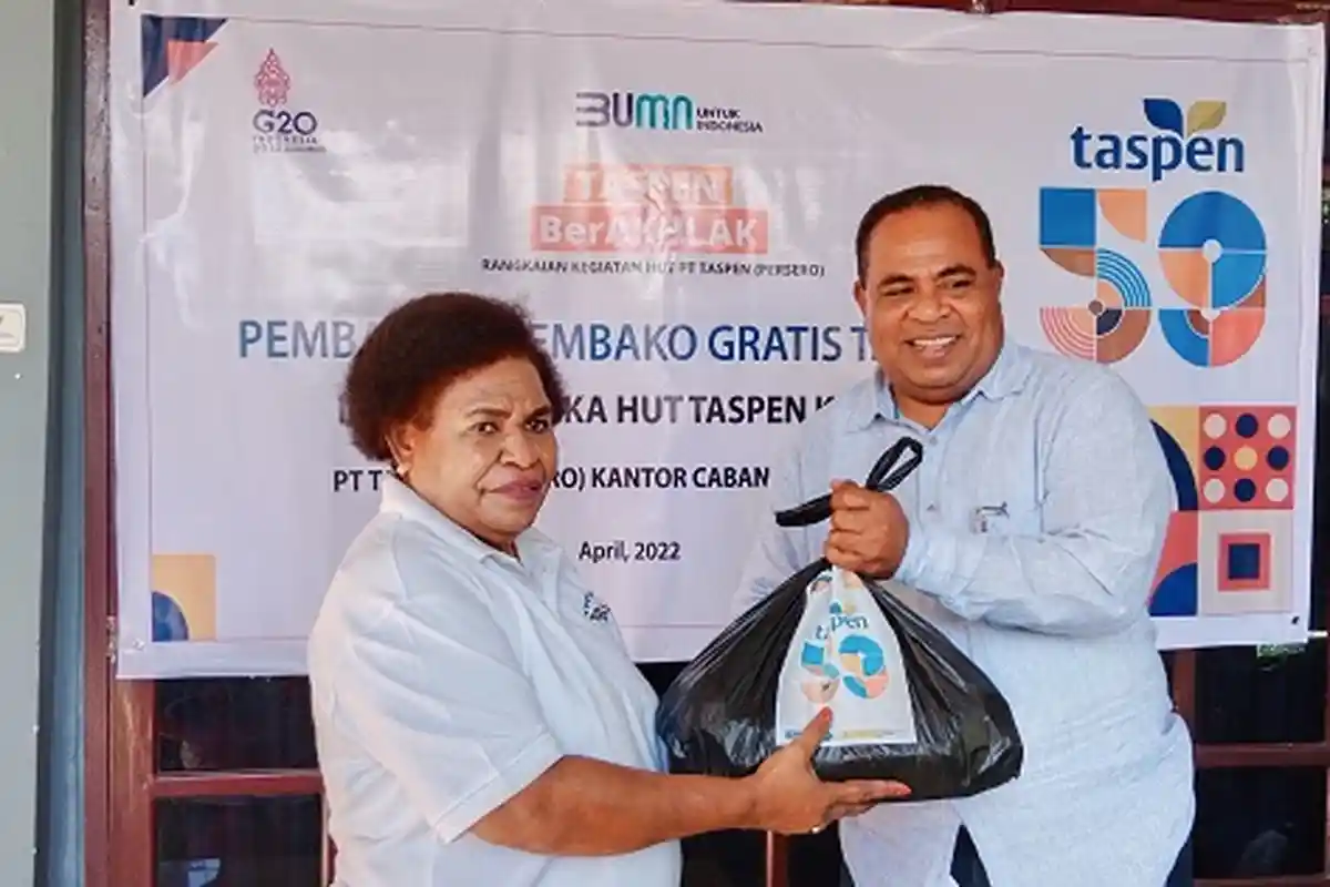 Sambut HUT, Taspen Jayapura Bagi 100 Paket Sembako Gratis Kepada ASN, Pensiunan dan Masyarakat