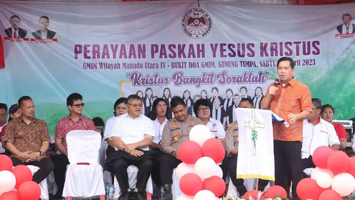 Wagub Sulawesi Utara Steven Kandouw Hadiri Paskah GMIM Wilayah Manado Utara IV di Gunung Tumpa
